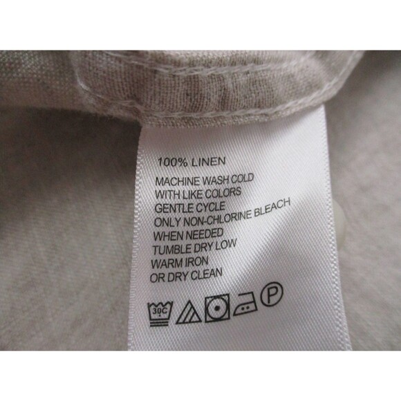 Tommy Bahama Shirt Mens Extra Large XL Beige Tan Linen Casual Camp Button Up - Picture 4 of 10